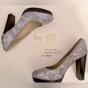 coach pumps with wooden heel. Never worn.
